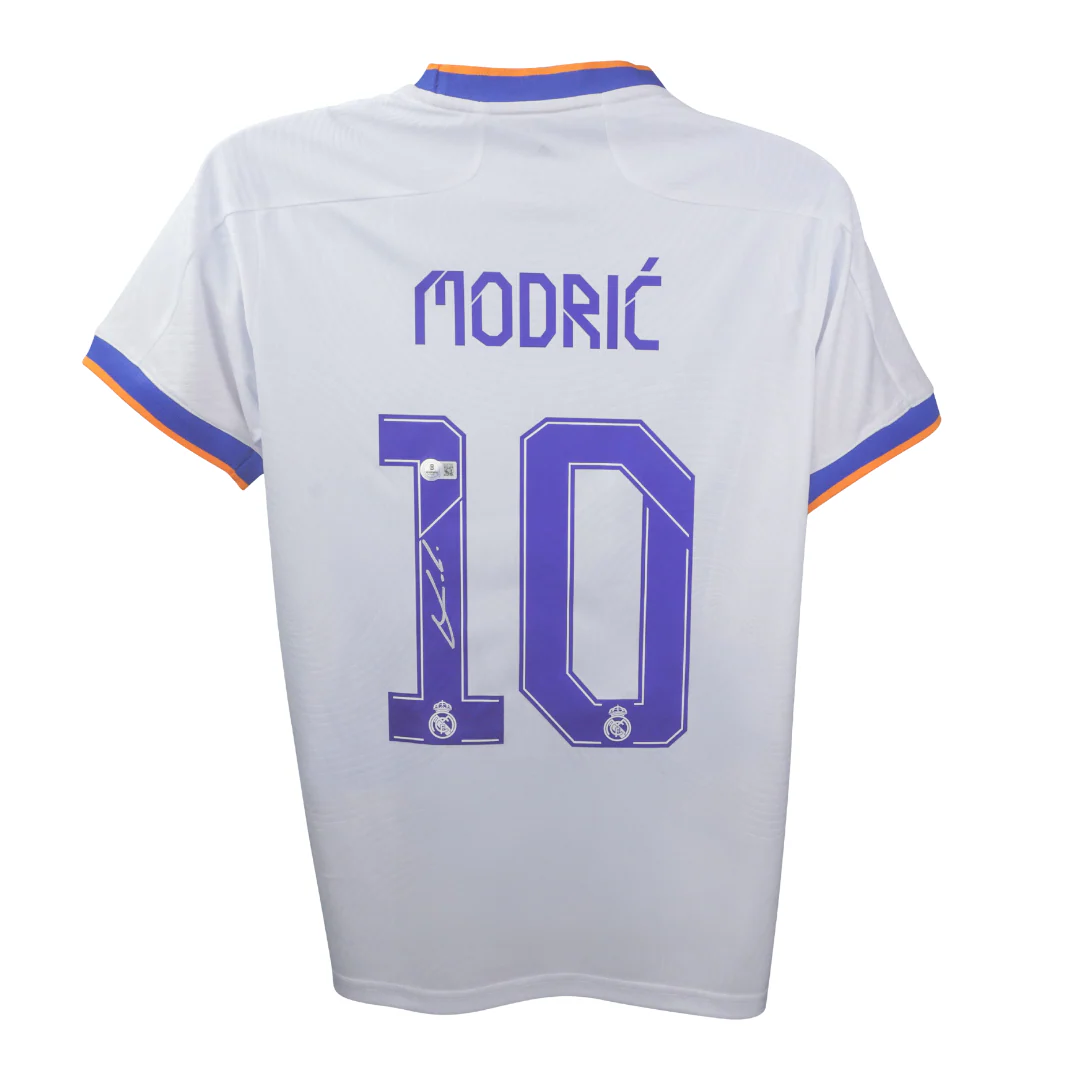 Framed Luka Modric Signed Real Madrid Soccer Jersey #10 with Beckett COA - Image 3