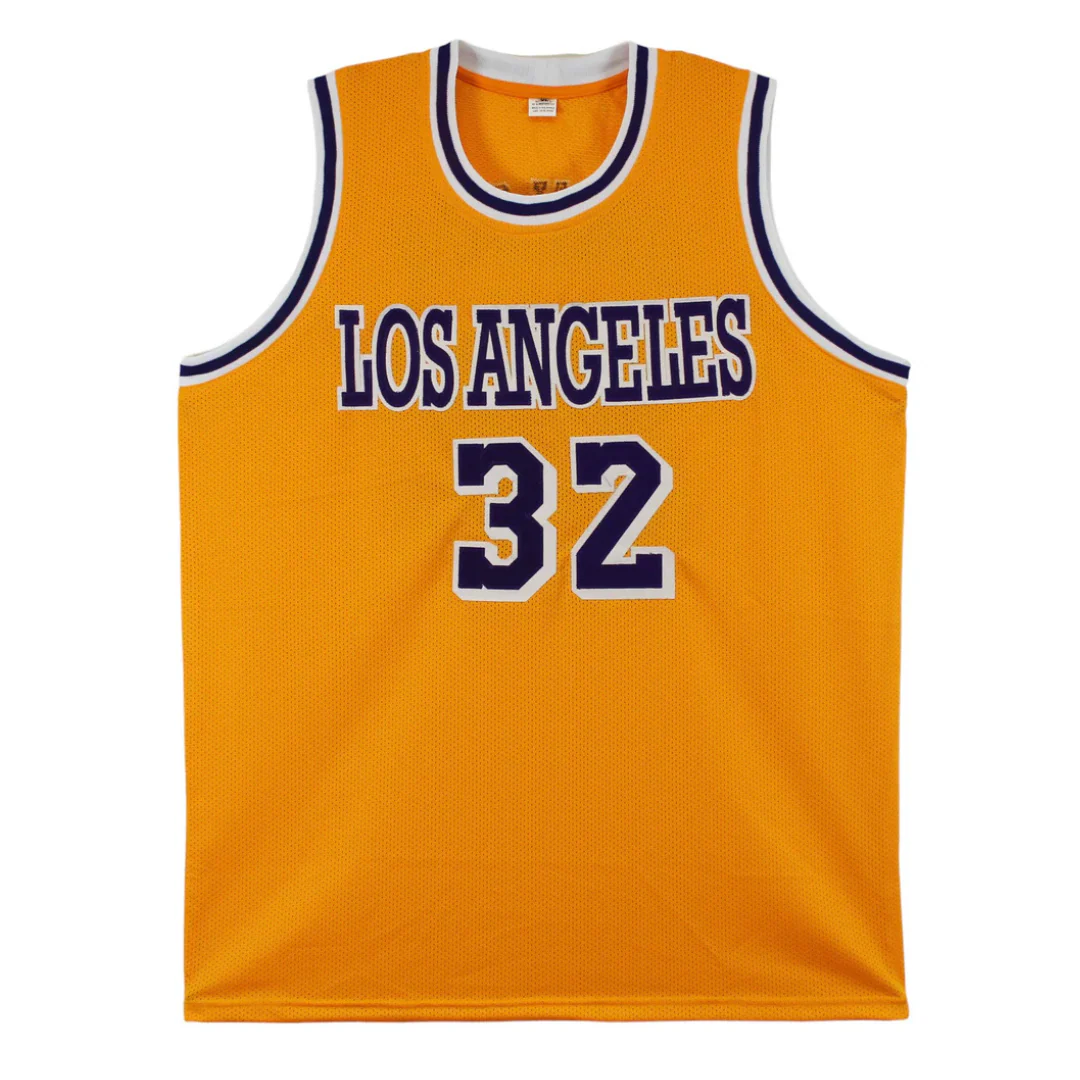 Magic Johnson Signed Los Angeles Lakers Basketball Jersey with Beckett Witness - Image 4