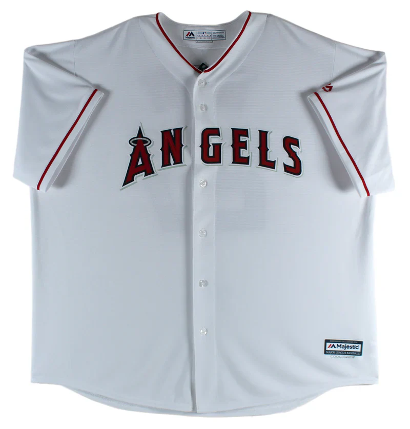 Mike Trout Signed White Majestic Cool Base Angels Baseball Jersey with MLB Holo - Image 3