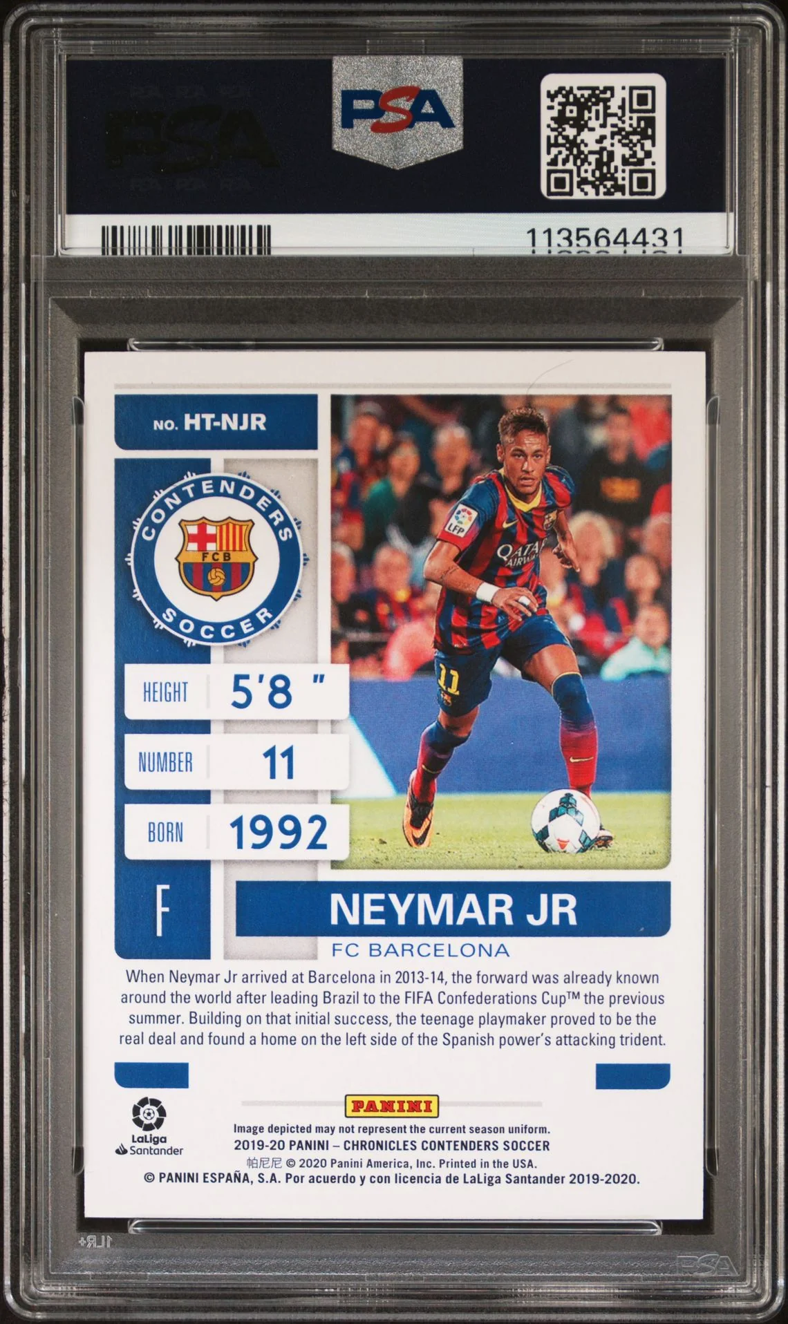Neymar Jr Signed 2019 Panini Chronicles Historic Ticket - PSA 9 AUTO 9 - Image 2