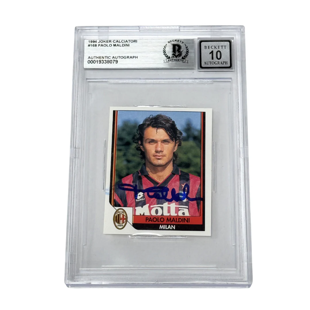 Paolo Maldini Signed 1994 Joker Calciatori #168 – BGS 10 AUTO
