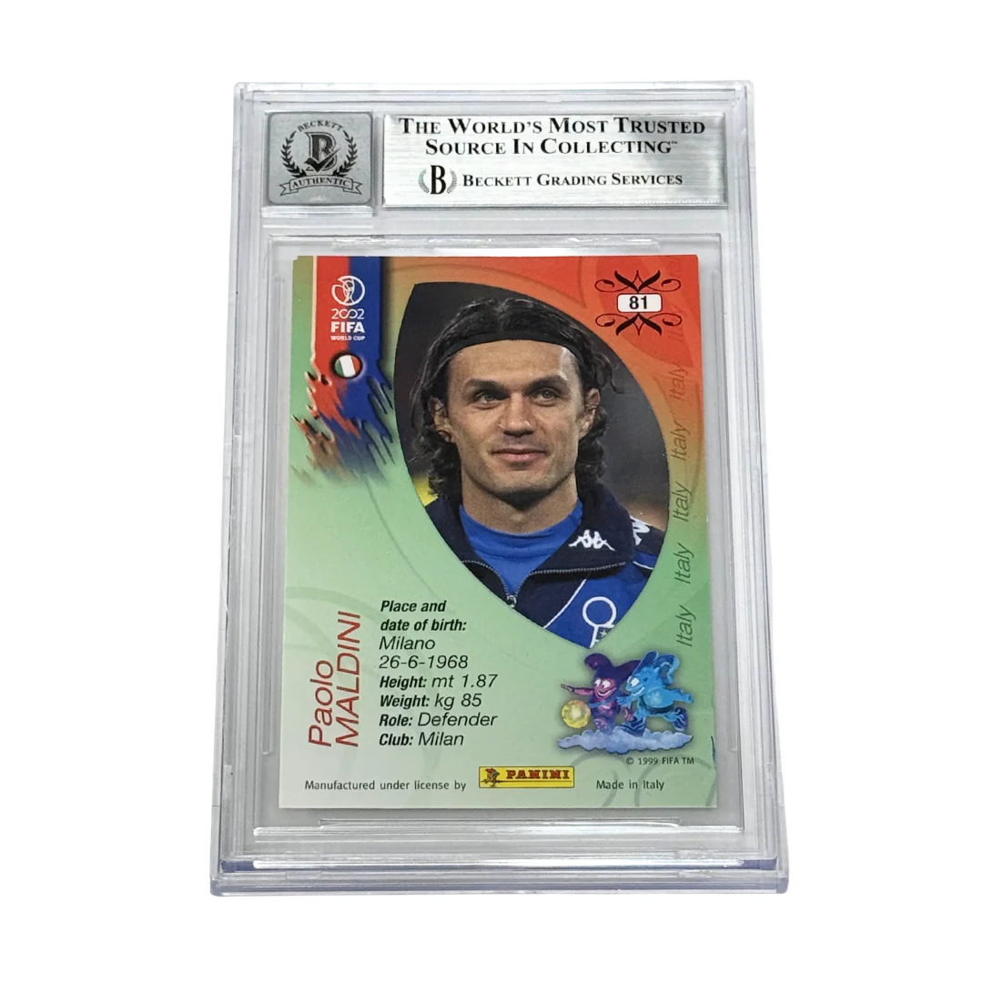 Paolo Maldini Signed 2002 Panini World Cup Opening Series – BGS 10 AUTO - Image 2