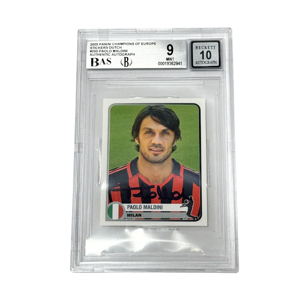 Paolo Maldini Signed 2005 Panini Champions of Europe – BGS 9 Autograph 10