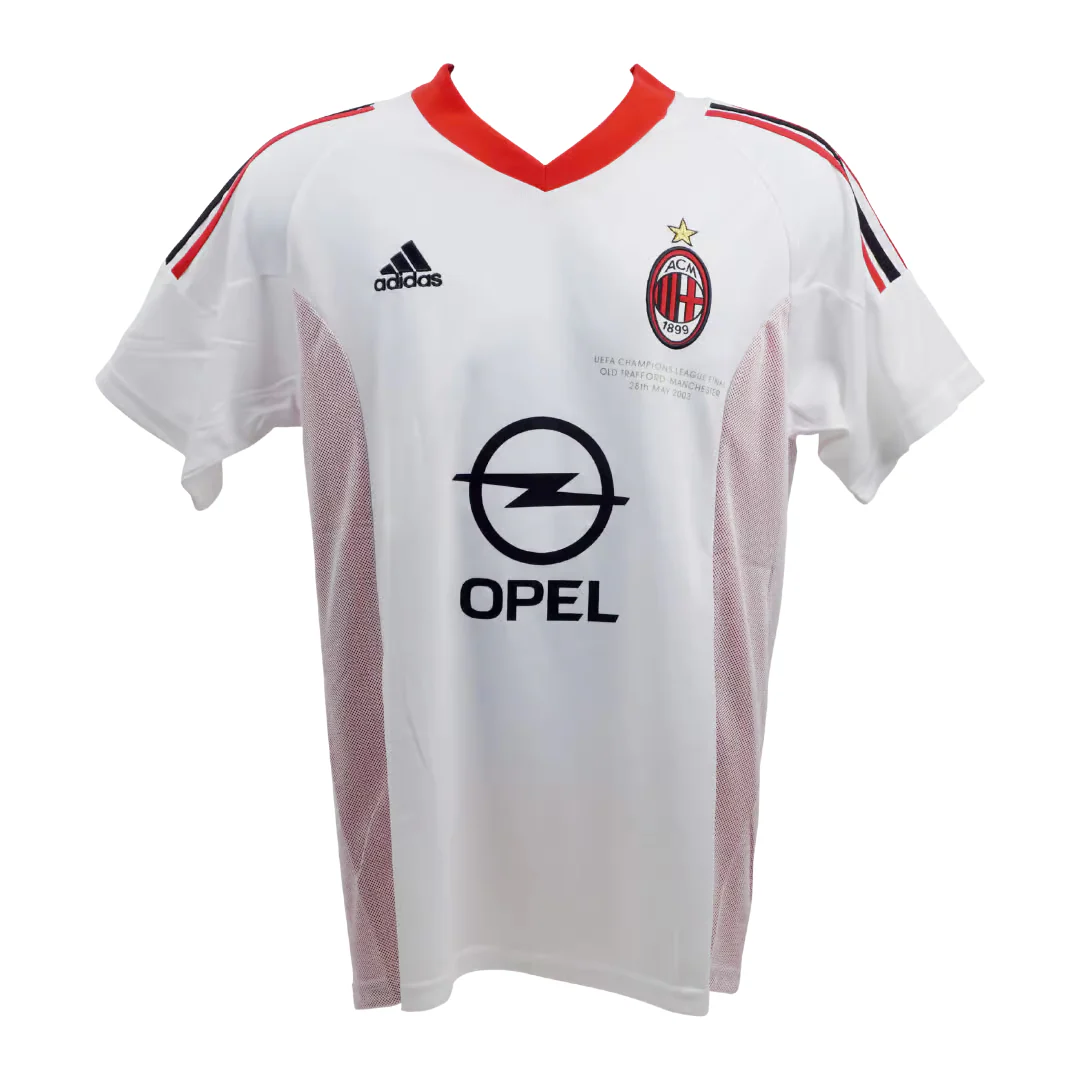 Framed Paolo Maldini Signed AC Milan Away Soccer Jersey #3 with Beckett Witness - Image 4