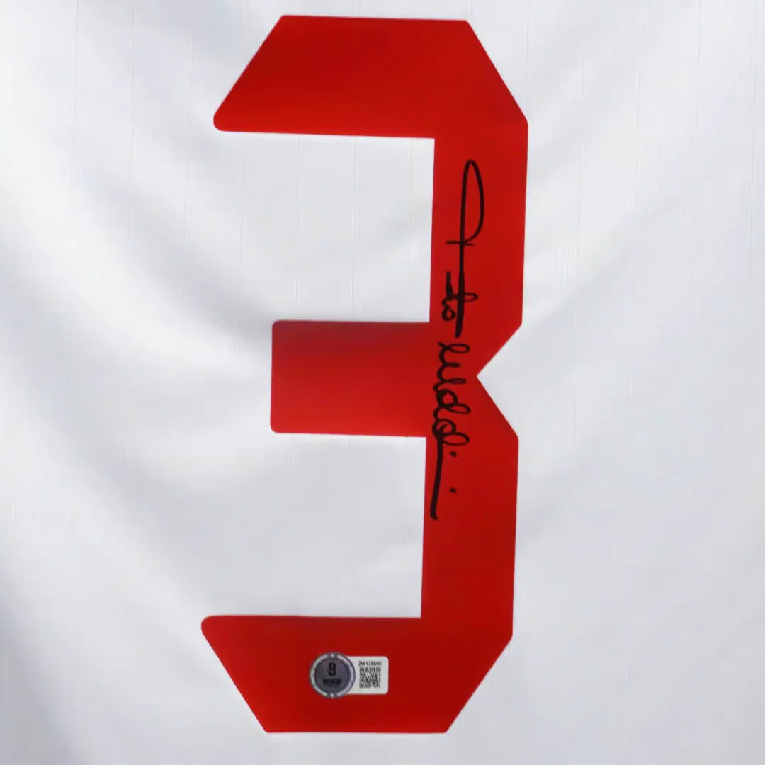 Framed Paolo Maldini Signed AC Milan Away Soccer Jersey #3 with Beckett Witness - Image 2