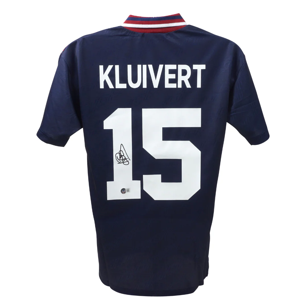 Patrick Kluivert Signed AFC Ajax Away Soccer Jersey #15 with Beckett COA - Image 3