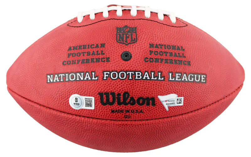 Patrick Mahomes & Travis Kelce Dual Signed The Duke NFL Wilson Football with Beckett & Fanatics COA - Image 2