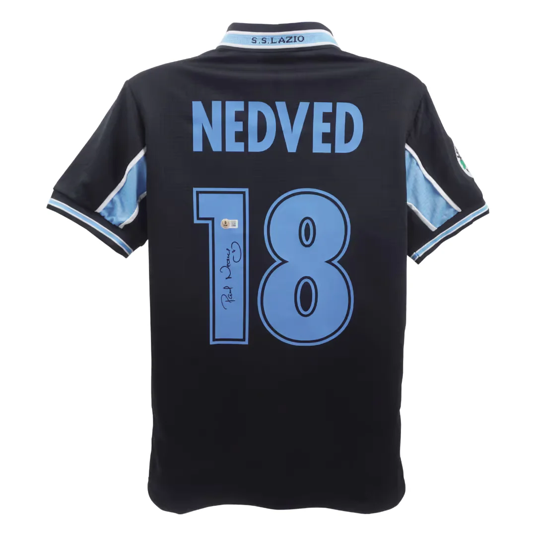 Pavel Nedved Signed S.S. Lazio Away Soccer Jersey #18 with Beckett Witness - Image 3