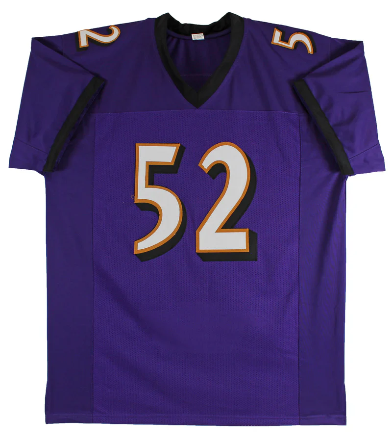 Ray Lewis Signed Purple Pro Style Stat Football Jersey with Beckett Witness - Image 3