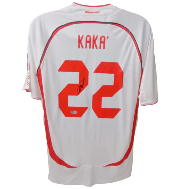 Framed Ricardo Kaka Signed AC Milan Away Soccer Jersey #22 with Beckett Witness - Image 3