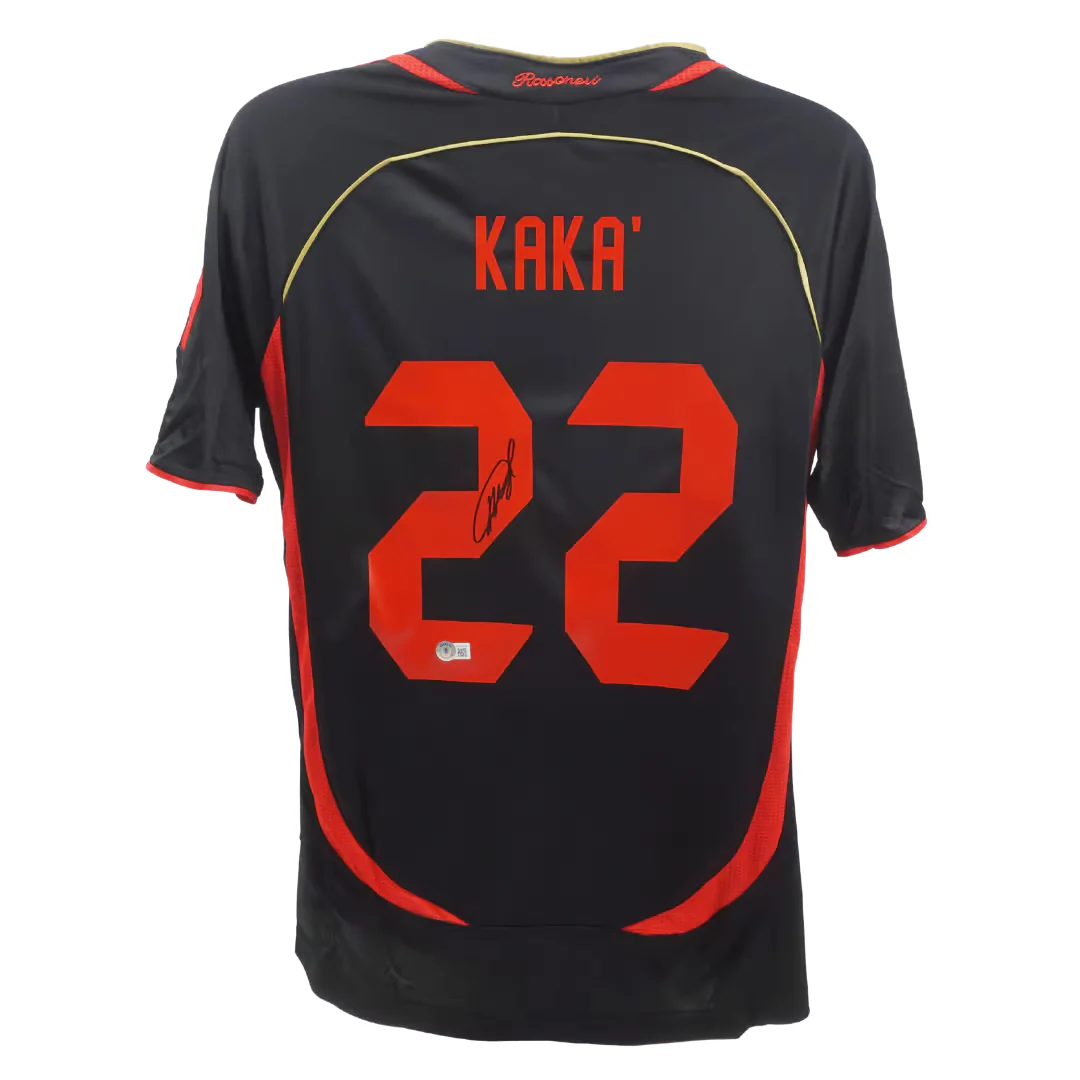 Framed Ricardo Kaka Signed AC Milan Away Soccer Jersey #22 with Beckett Witness - Image 3