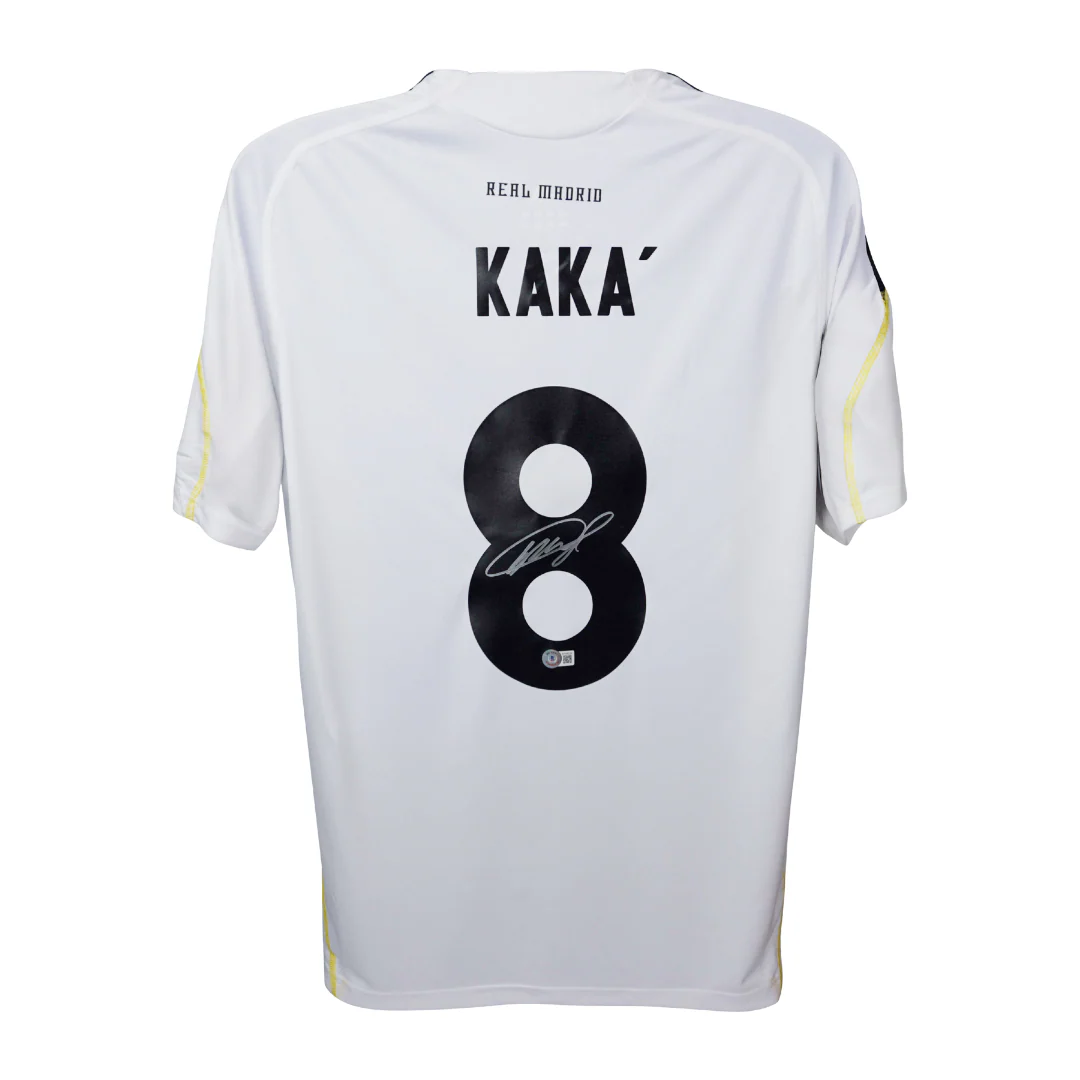 Framed Kaka Signed Real Madrid Home Soccer Jersey #8 with Beckett COA - Image 3