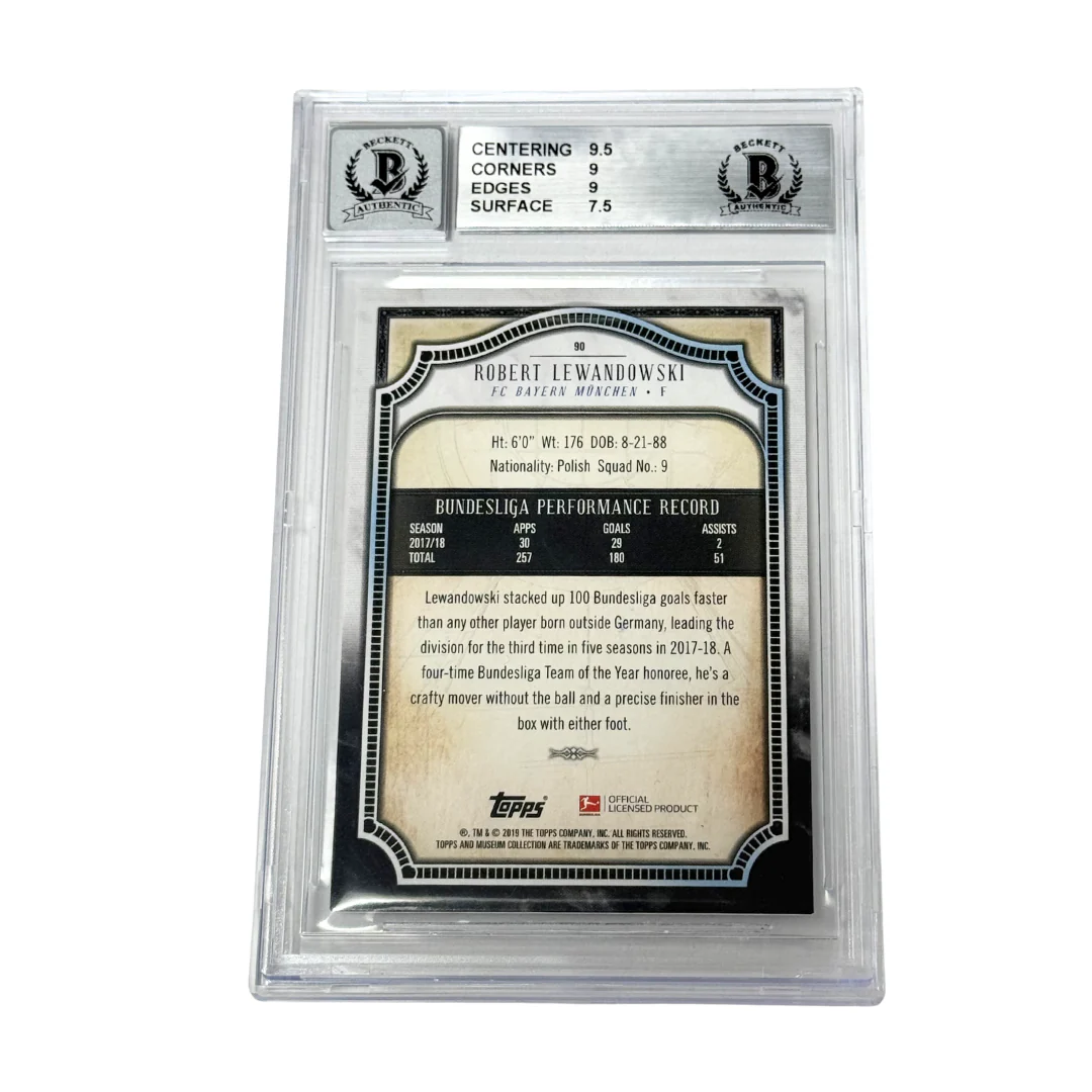 Robert Lewandowski Signed 2018-19 Topps Museum Bundesliga Gold /50 - BGS 8.5 - Image 2