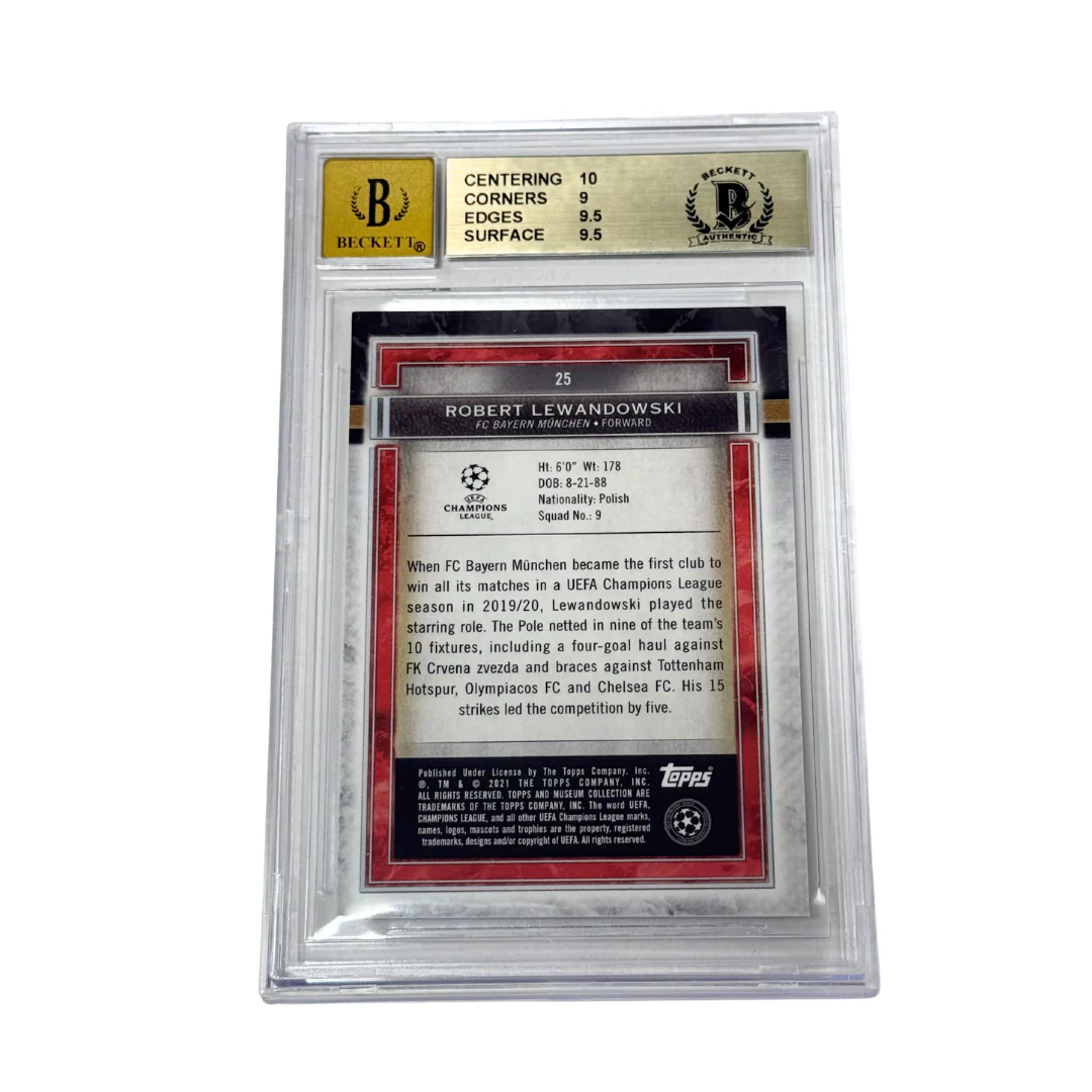 Robert Lewandowski Signed 2020-21 Topps Museum UCL Gold /50 - BGS 9.5 AUTO 10 - Image 2