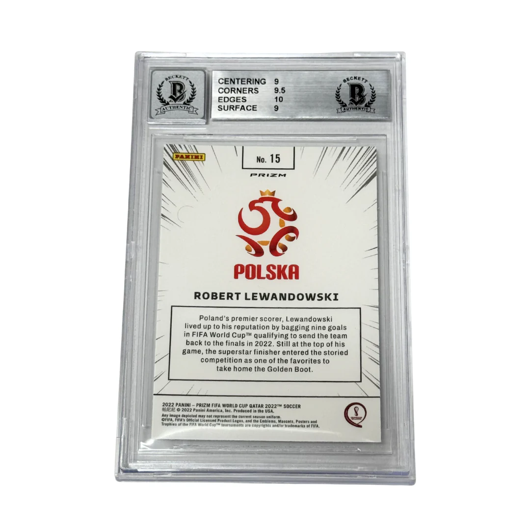Robert Lewandowski Signed 2022 Panini Prizm World Cup Manga Case Hit - BGS 9 - Image 2