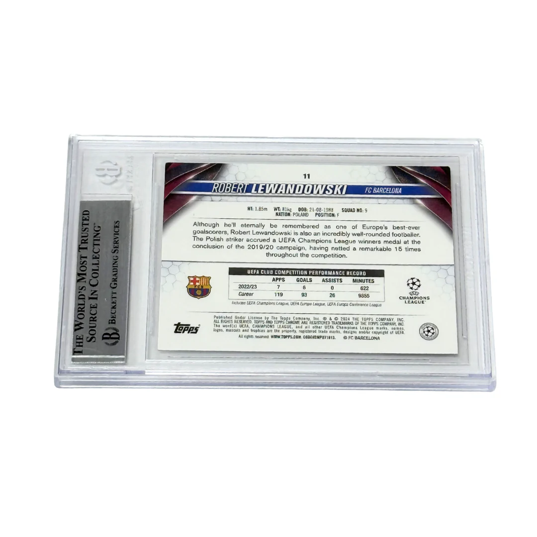 Robert Lewandowski Signed 2023-24 Topps Chrome UCC #11 - BGS Authentic - Image 2