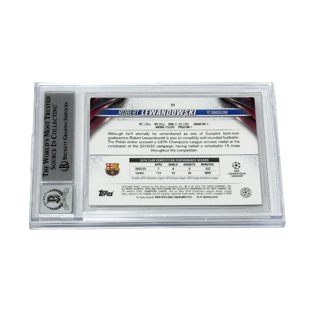 Robert Lewandowski Signed 2023 Topps Chrome UCC Toppsfractor /52 - BGS 10 AUTO - Image 2