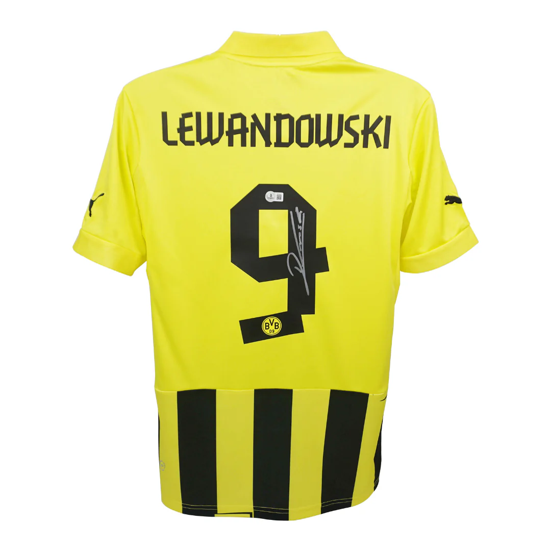 Framed Robert Lewandowski Signed Borussia Dortmund Soccer Jersey #9 with Beckett COA - Image 3