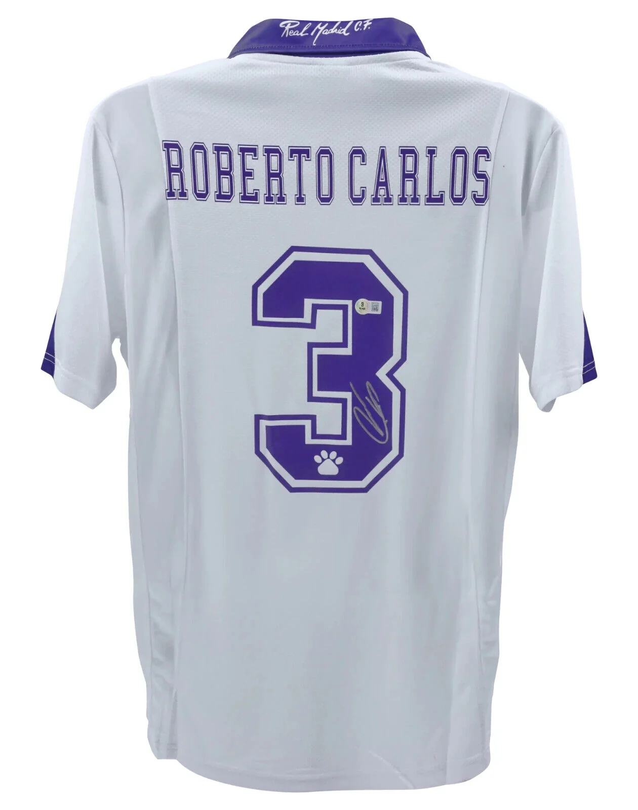 Framed Roberto Carlos Signed Real Madrid FC Home Soccer Jersey #3 with Beckett Witness - Image 3