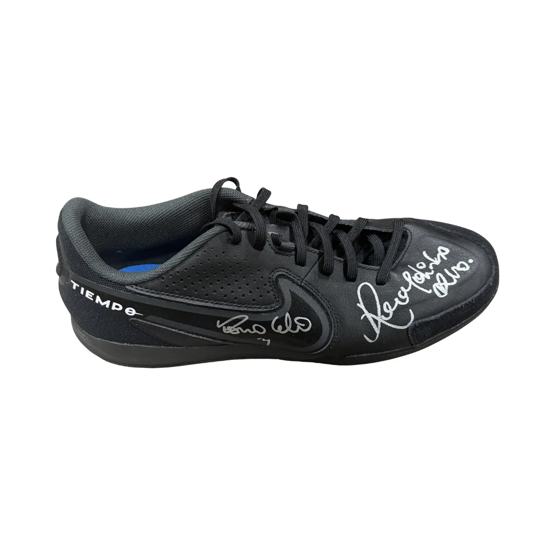 Ronaldinho & Ronaldo Nazario Signed Nike Tiempo Soccer Sneaker with Beckett COA