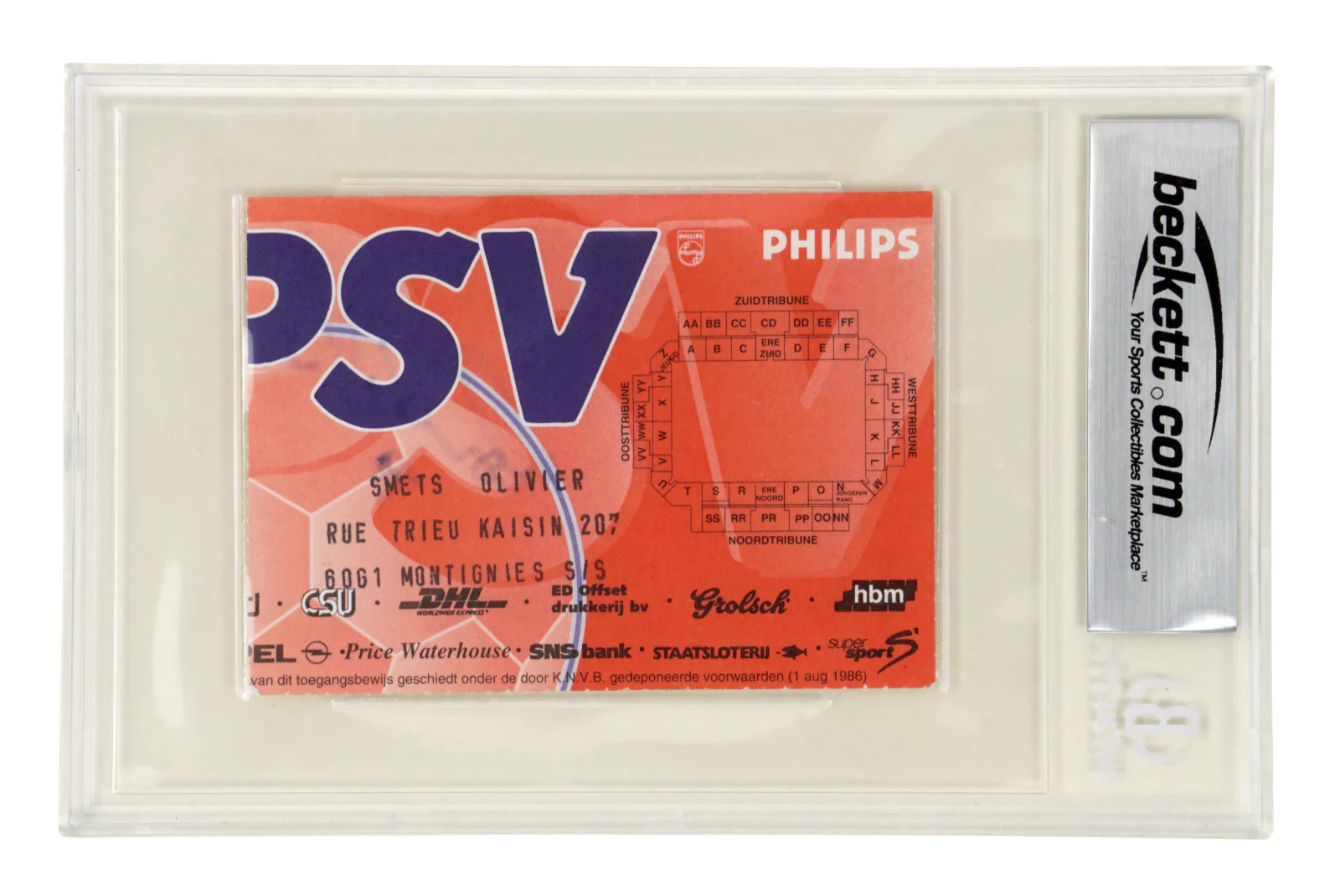 Ronaldo Nazario Signed 1995 PSV 4 Goals, 2 Assists Match Ticket – BGS 5 - Image 2