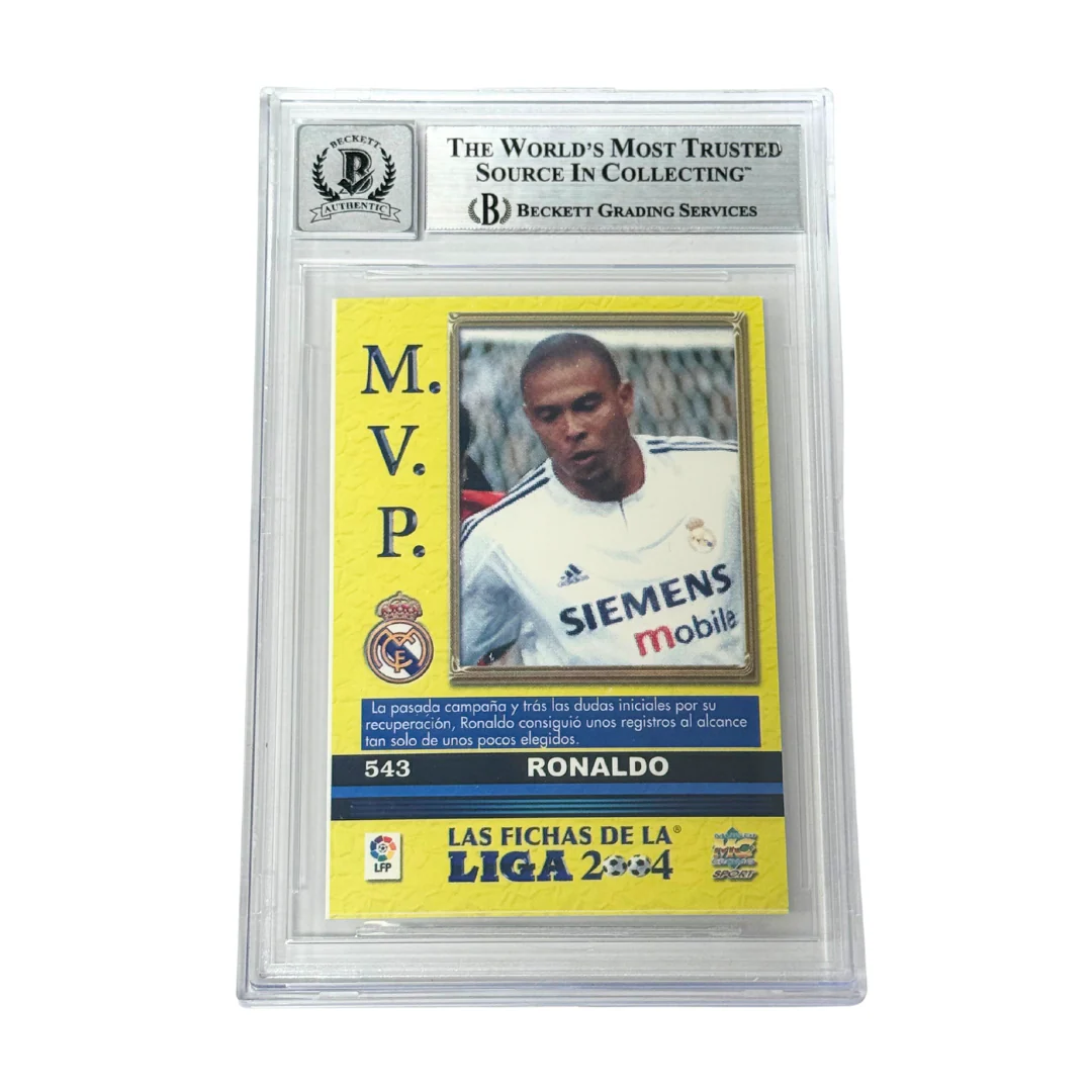 Ronaldo Nazario Signed 2003-04 Las Fichas De La Liga MVP #543 - Beckett Witness - Image 2