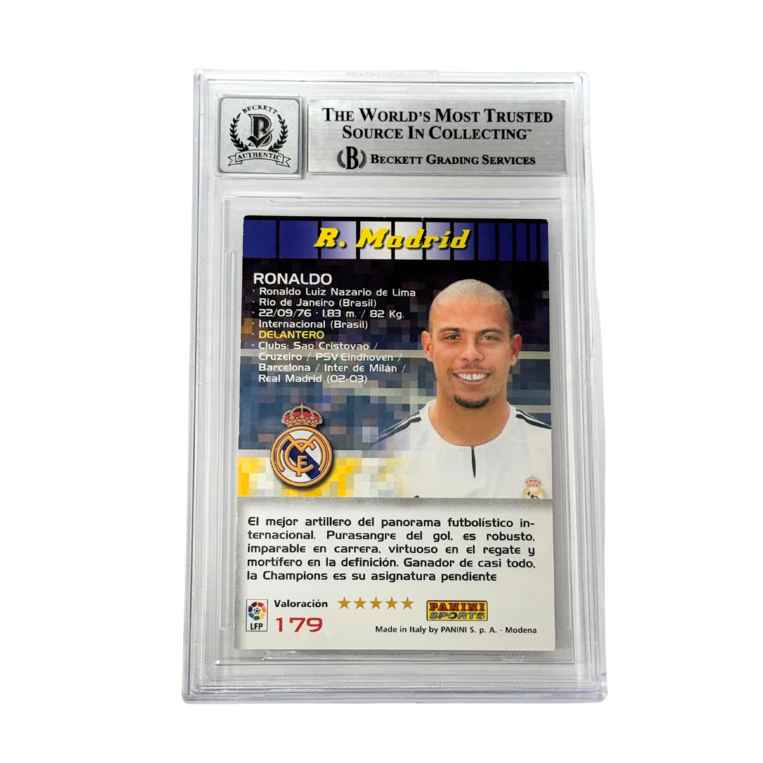 Ronaldo Nazario Signed 2004-05 Panini Megacracks La Liga #179 - Beckett Witness - Image 2