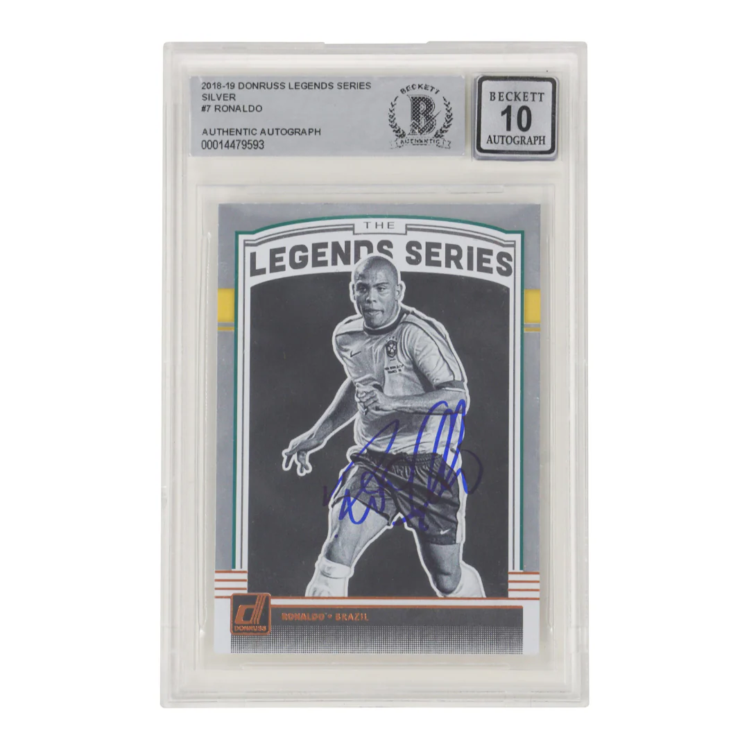 Ronaldo Nazario Signed 2018-19 Panini Donruss Legend Series Silver – BGS 10 Auto