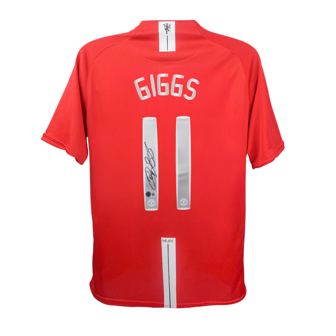 Framed Ryan Giggs Signed Manchester Utd 08 UCL Final Jersey #11 with Beckett Witness - Image 3