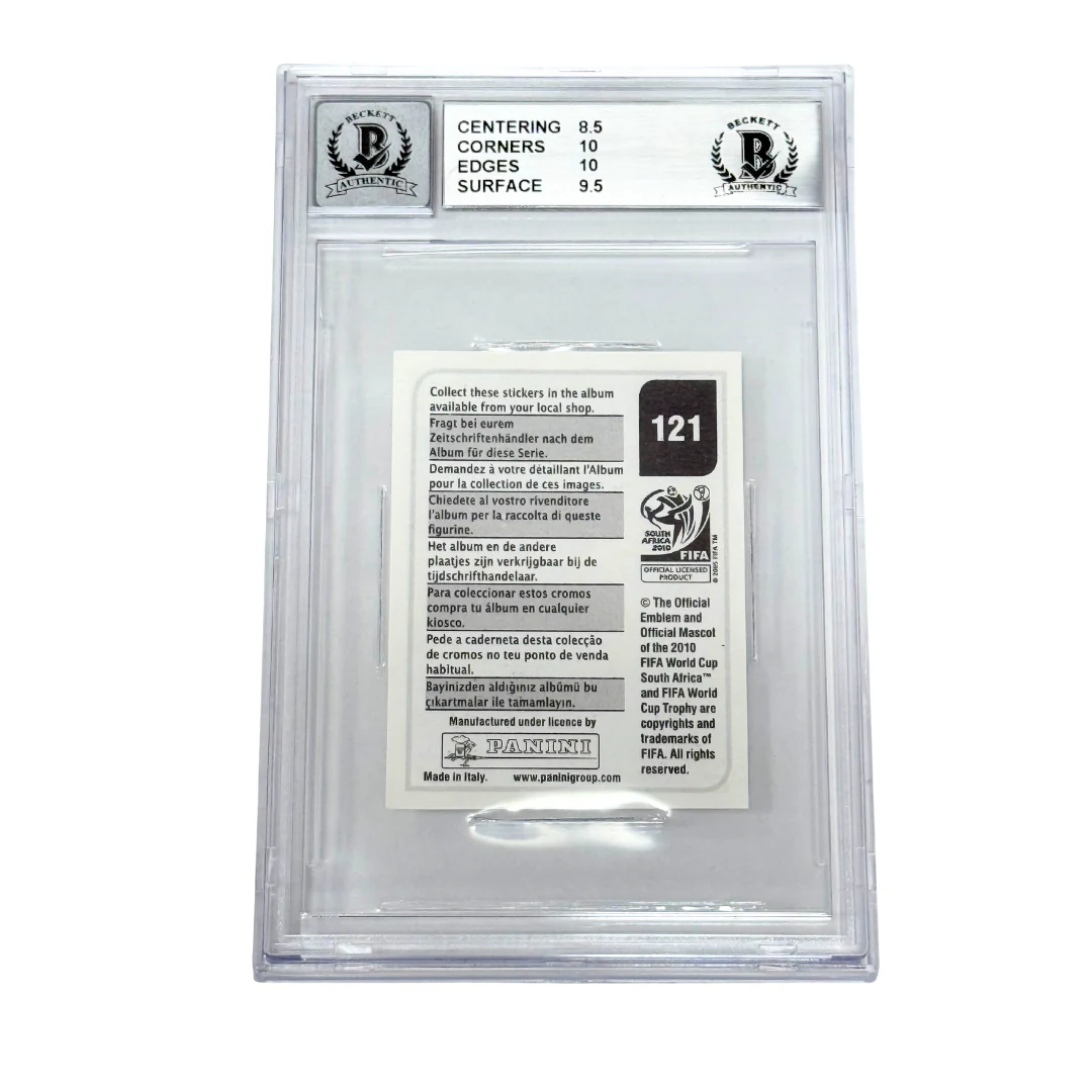 Sergio Aguero Signed 2010 Panini World Cup #121 Stickers – BGS 9 AUTO 10 - Image 2