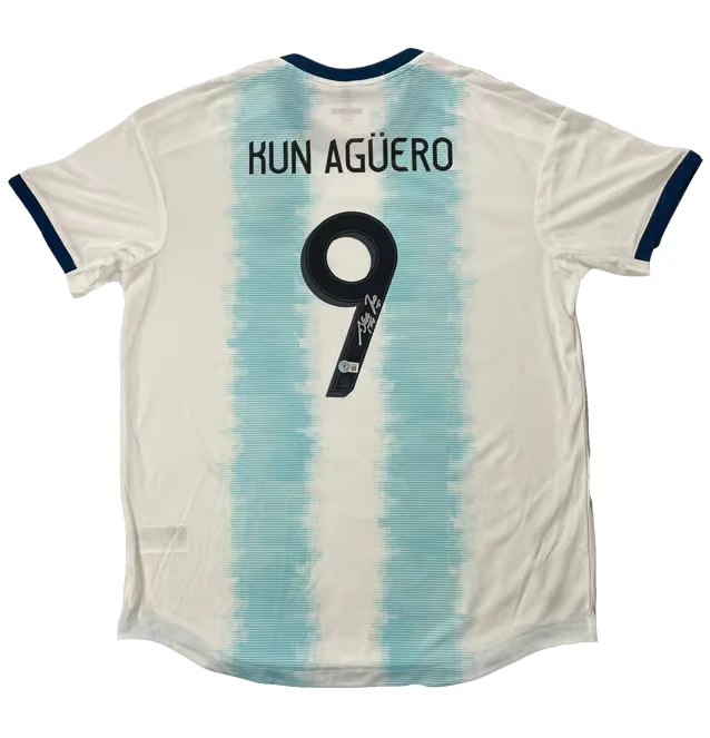 Framed Sergio Aguero Signed Argentina FC Soccer Jersey #9 with Beckett COA - Image 3