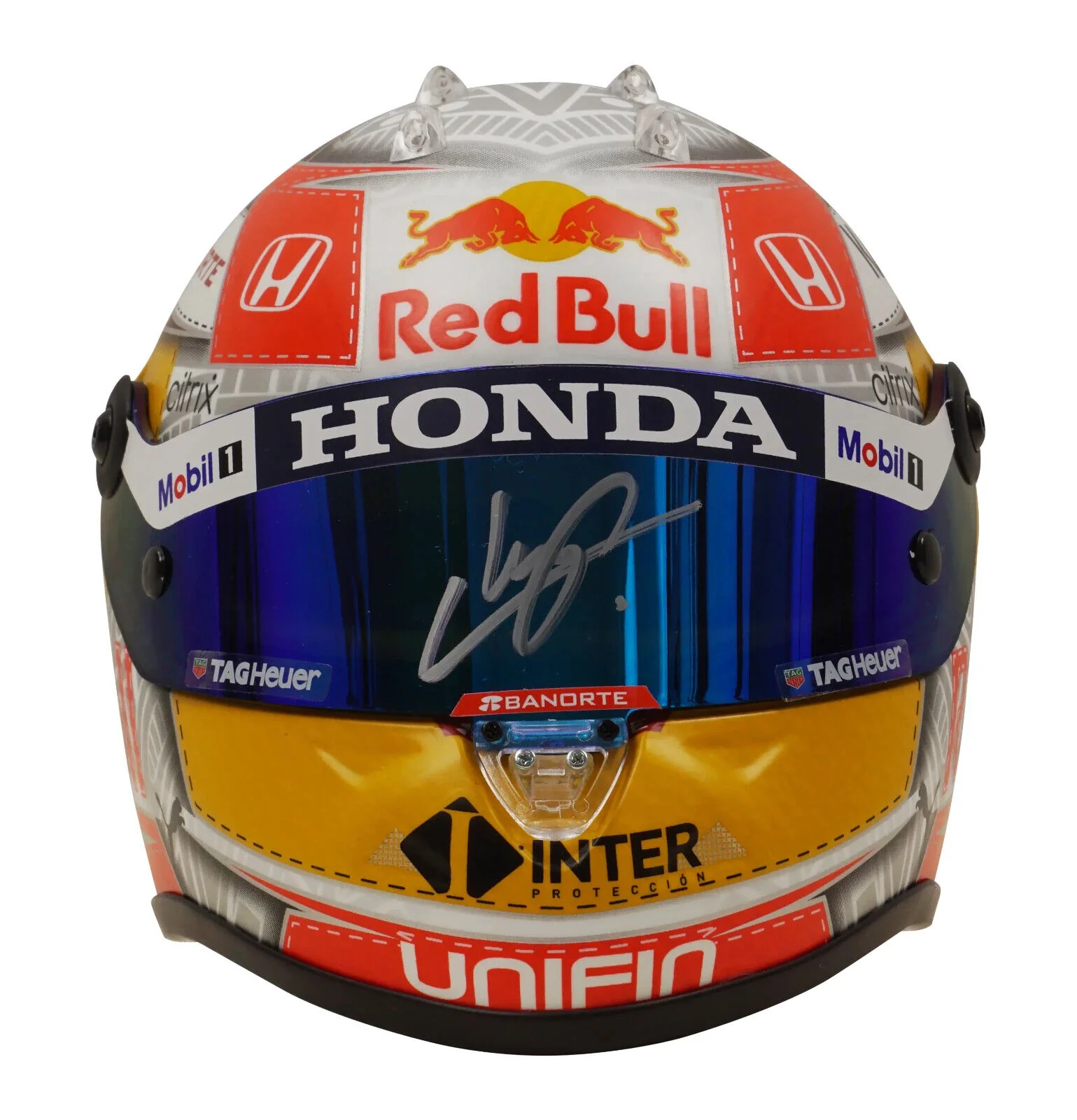 Sergio Perez Signed 2021 Austria F1 RedBull Helmet 1:2 Scale with Beckett COA - Image 2