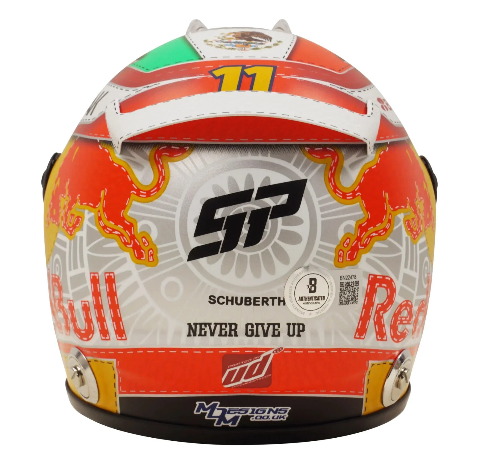 Sergio Perez Signed 2021 Austria F1 RedBull Helmet 1:2 Scale with Beckett COA - Image 3