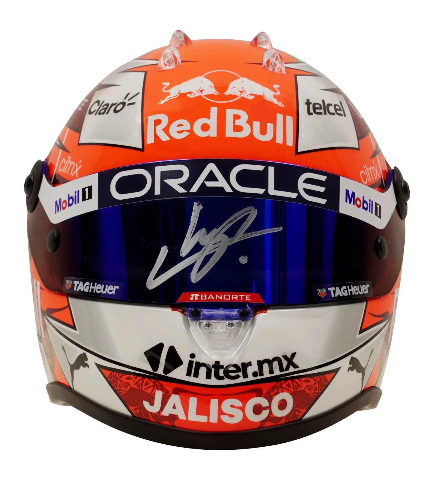 Sergio Perez Signed 2022 Austria F1 RedBull Helmet 1:2 Scale with Beckett COA - Image 2