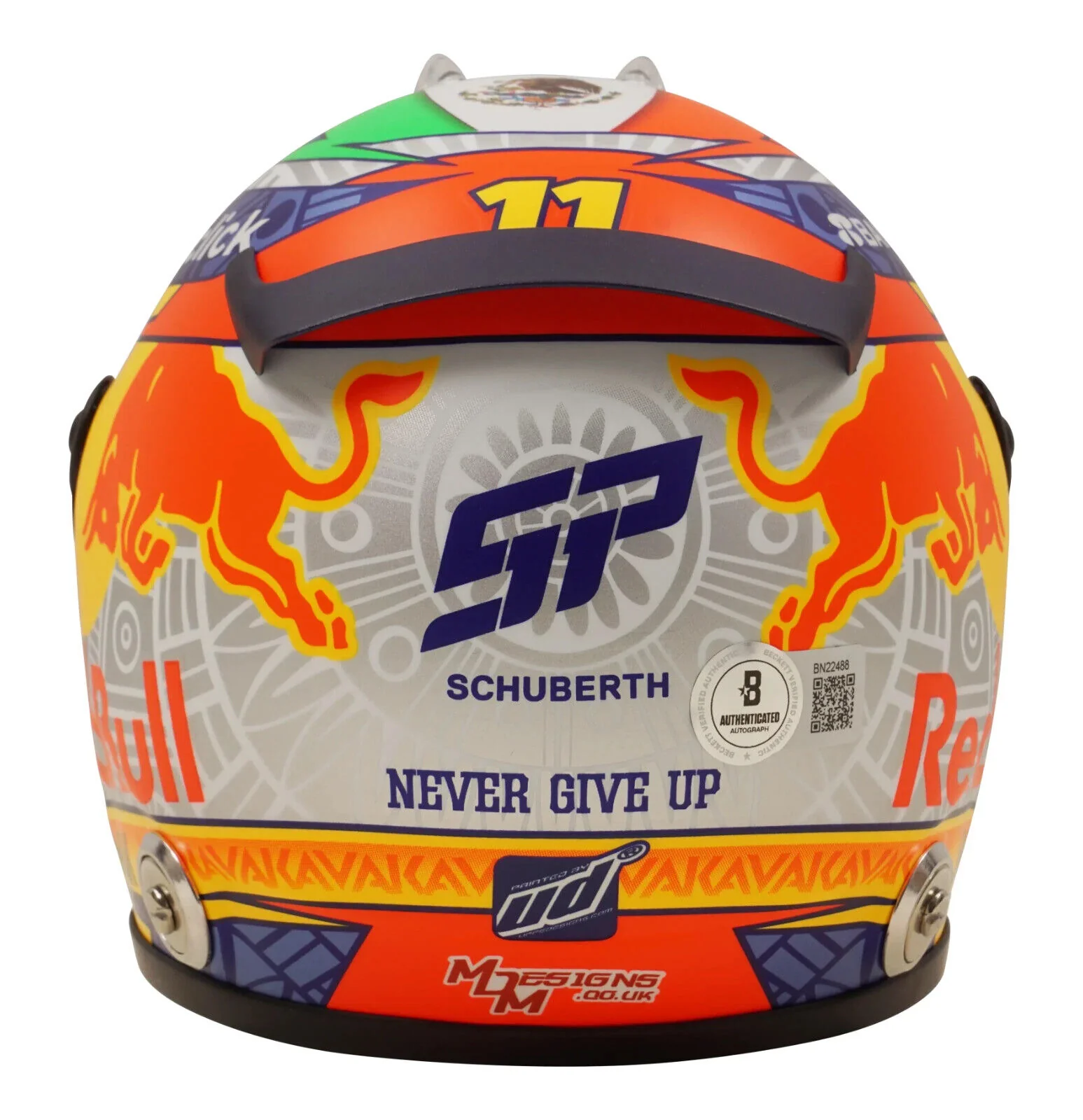 Sergio Perez Signed 2022 Formula 1 RedBull Helmet 1:2 Scale with Beckett COA - Image 5