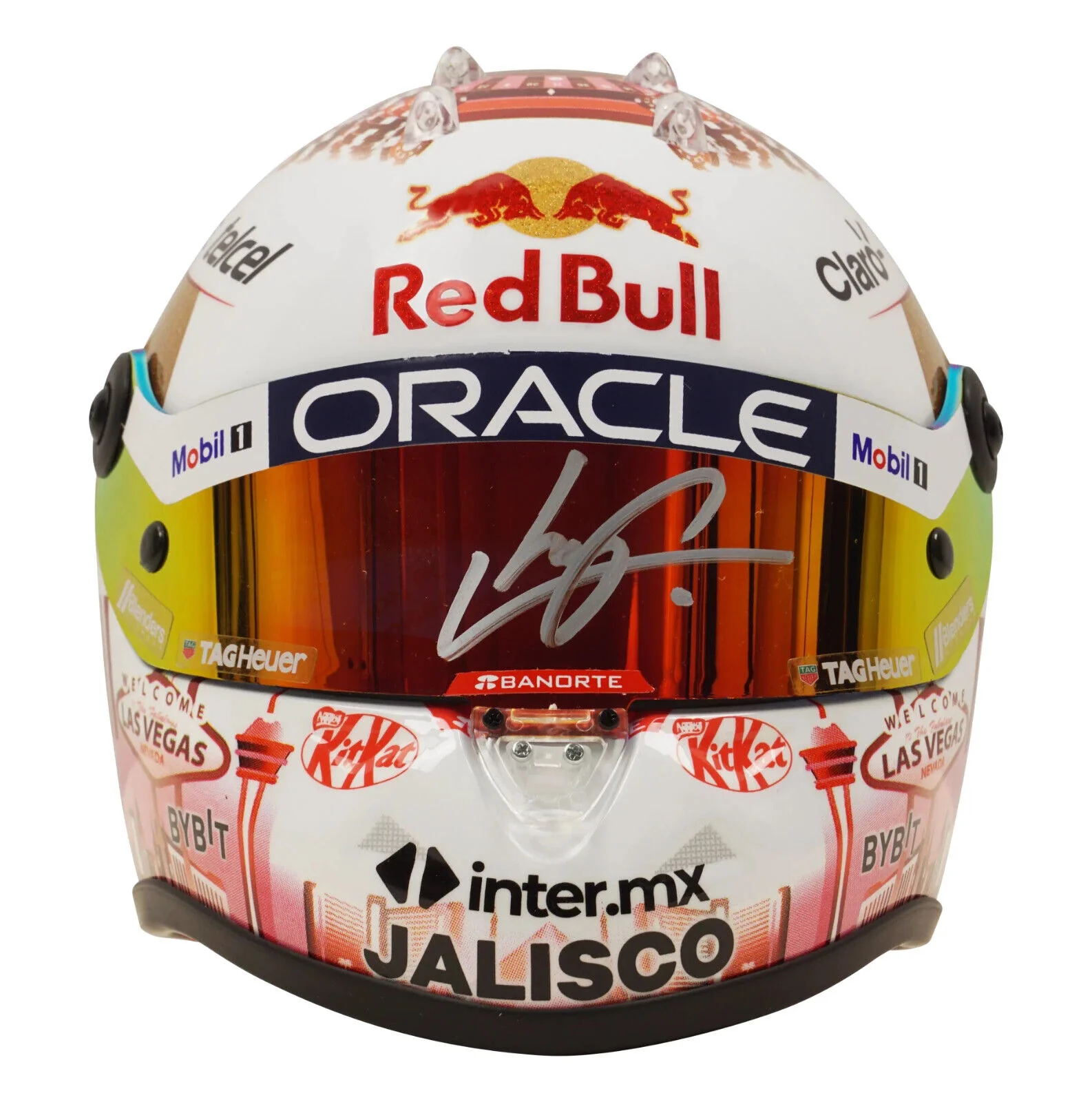 Sergio Perez Signed 2023 Las Vegas F1 RedBull Helmet 1:2 Scale with Beckett COA - Image 2