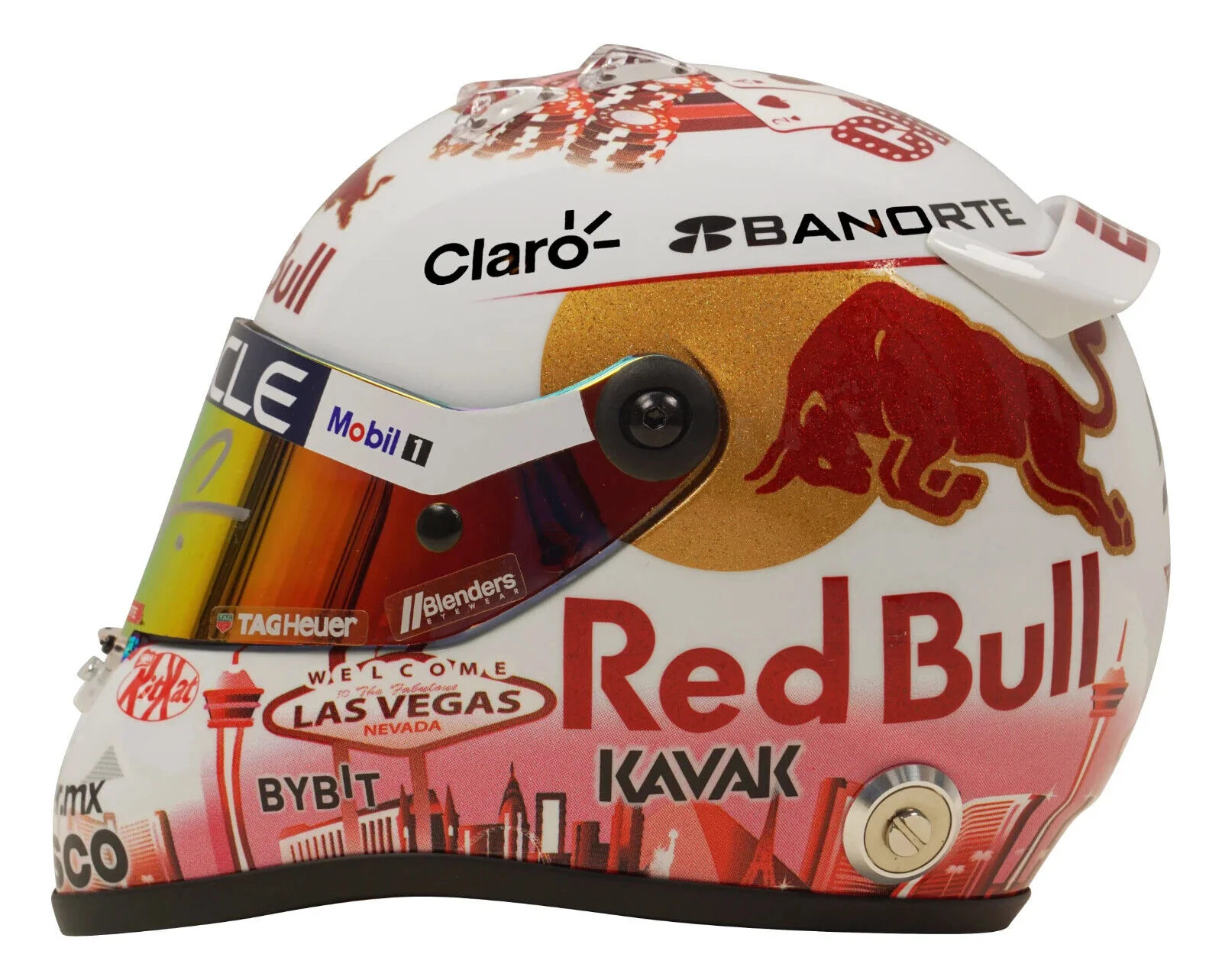 Sergio Perez Signed 2023 Las Vegas F1 RedBull Helmet 1:2 Scale with Beckett COA - Image 3