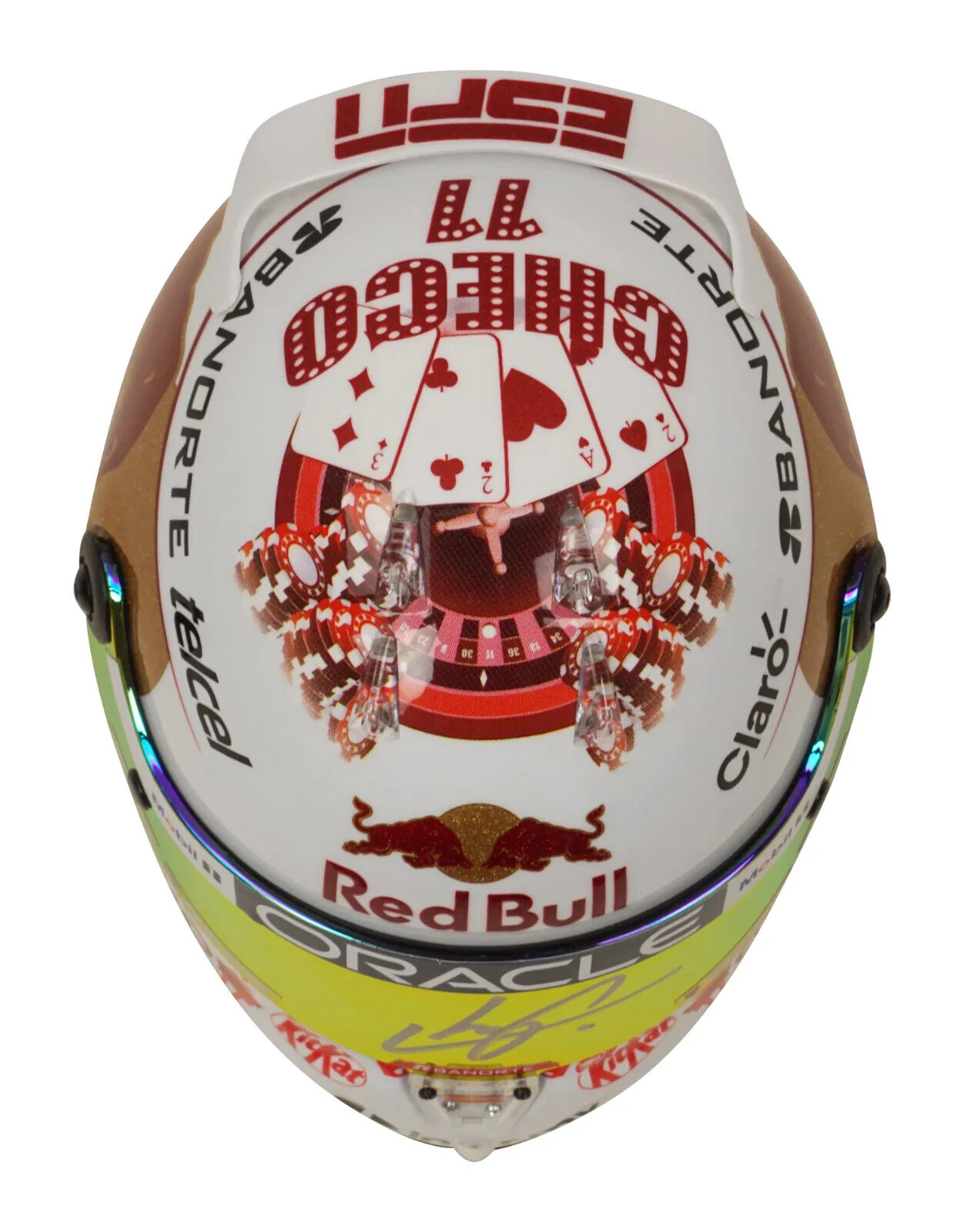 Sergio Perez Signed 2023 Las Vegas F1 RedBull Helmet 1:2 Scale with Beckett COA - Image 4