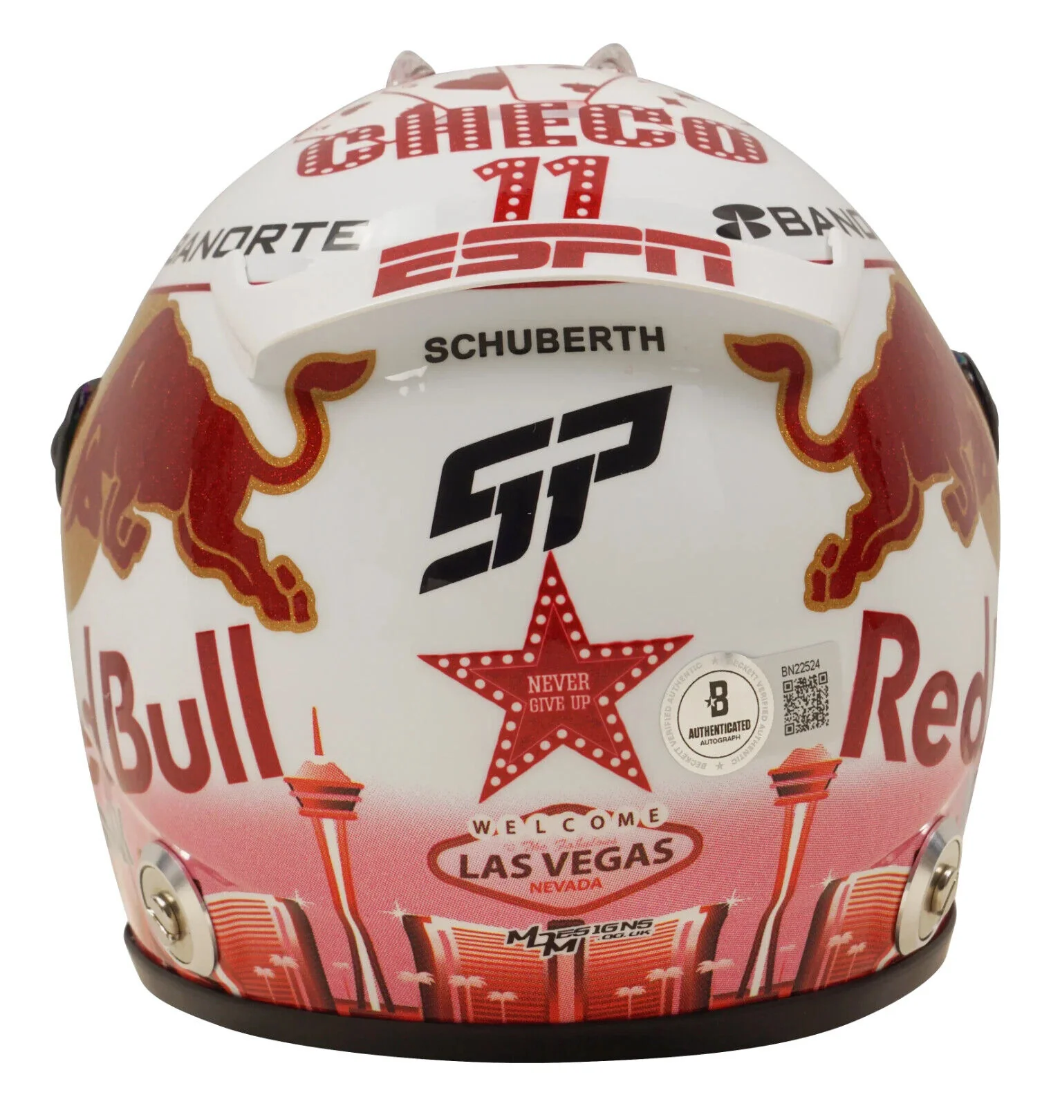 Sergio Perez Signed 2023 Las Vegas F1 RedBull Helmet 1:2 Scale with Beckett COA - Image 5