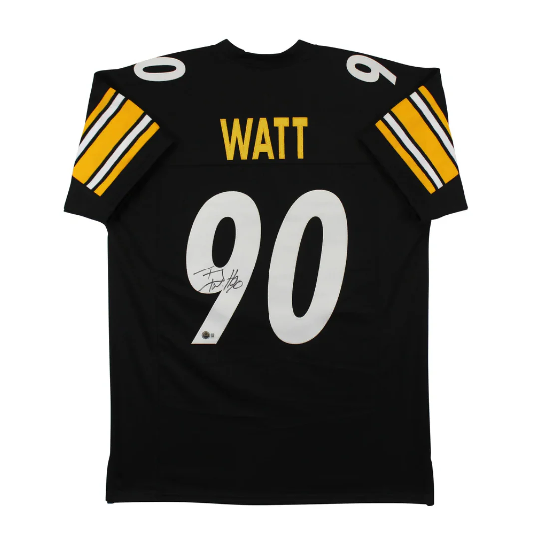 T.J. Watt Signed Black Pro Style Football Jersey with Beckett Witness - Image 2