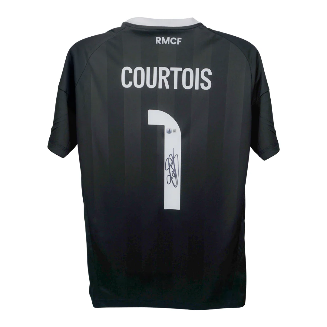 Framed Thibaut Courtois Signed Real Madrid Goalkeeper Jersey #1 with Beckett COA - Image 3