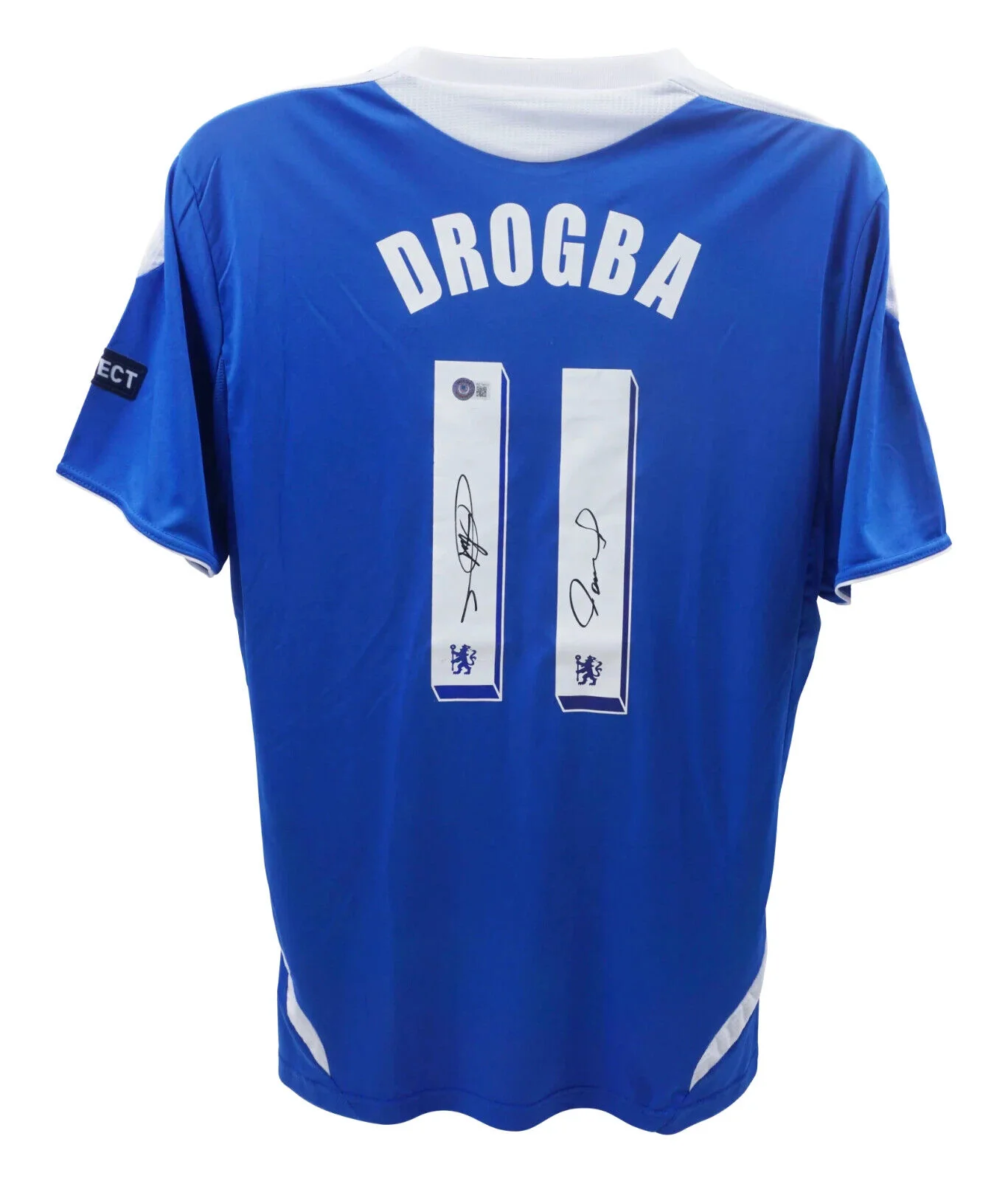 Torres & Drogba Signed 2012 UCL Final Chelsea Soccer Jersey with Beckett COA - Image 3