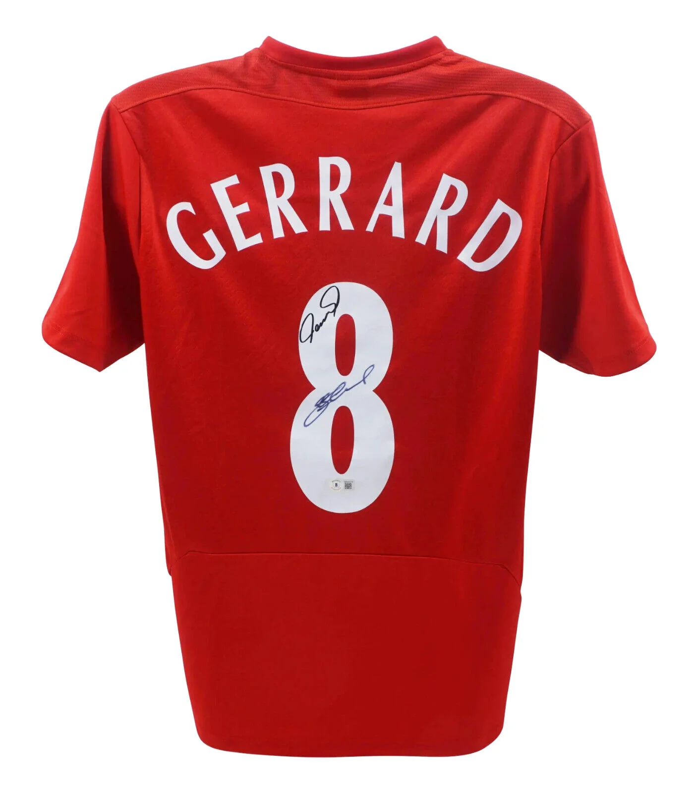 Torres & Gerrard Signed Liverpool FC Home Soccer Jersey #8 with Beckett COA - Image 3