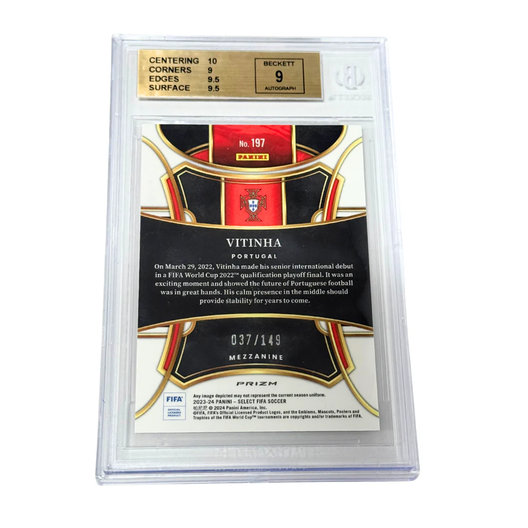 Vitinha Signed 2023-24 Panini Select FIFA /149 Red Wave #197 – BGS 9.5 - Image 2
