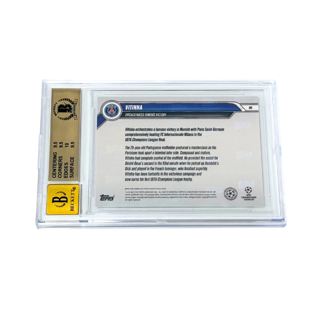 Vitinha Signed 2024-25 Topps Now UCL #165 Champions – BGS 9.5 AUTO 10 - Image 2