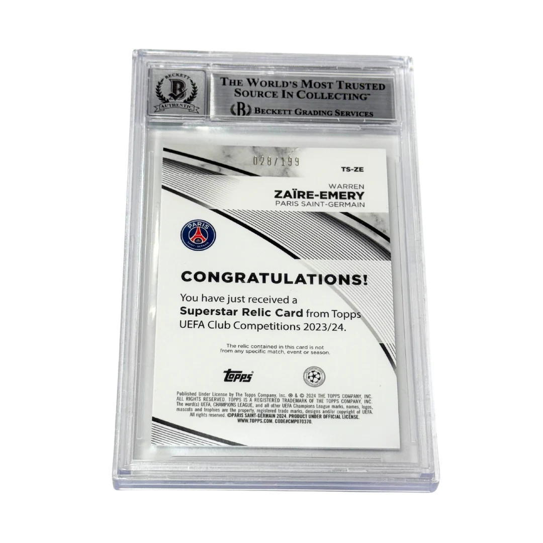 Warren Zaire-Emery Signed 2023 Topps UCC Superstar Relics /199 – BGS 10 Auto - Image 2