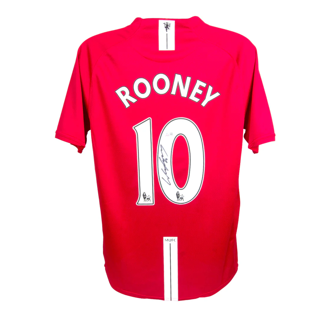 Framed Wayne Rooney Signed Manchester United Home Soccer Jersey #10 with Beckett COA - Image 3