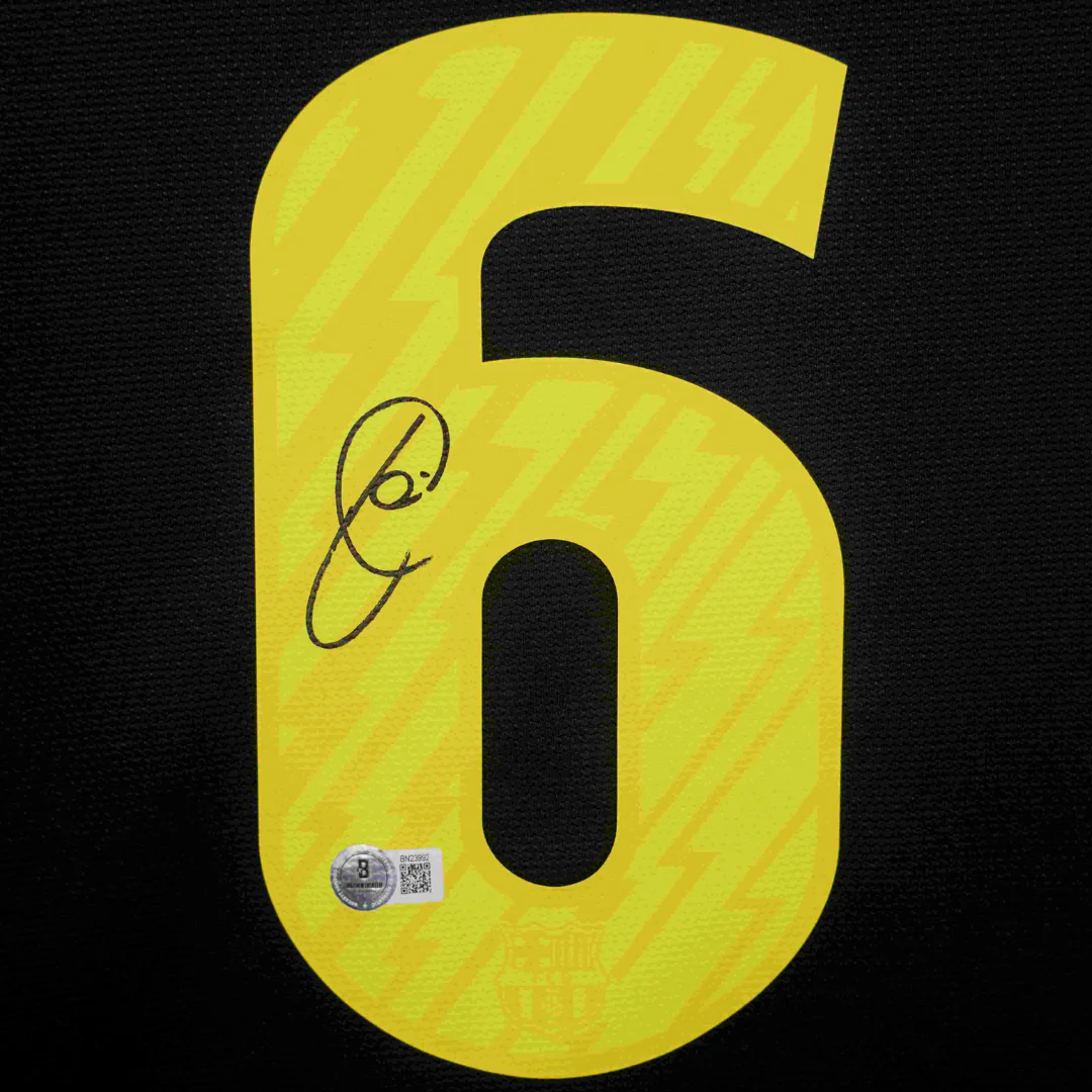 Xavi Hernandez Signed Barcelona Soccer Jersey #6 with Beckett COA - Image 2
